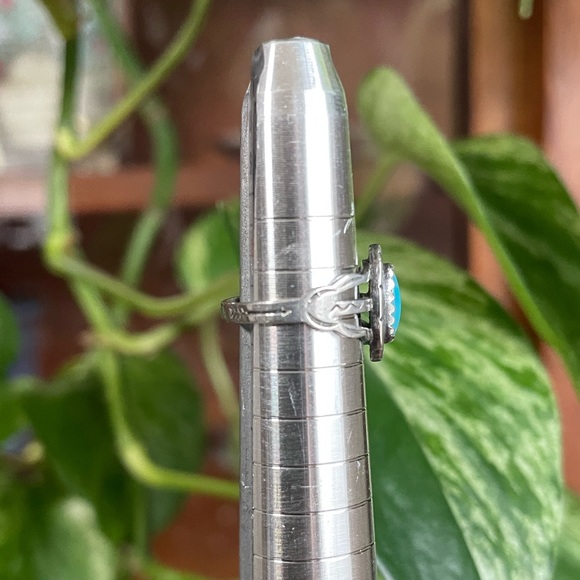 TURQUOISE vintage midi ring Sz 2.5 - Picture 3 of 5